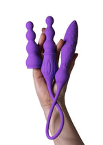 2x Rechargeable Silicone Double Vibrator with Remote Control - Purple