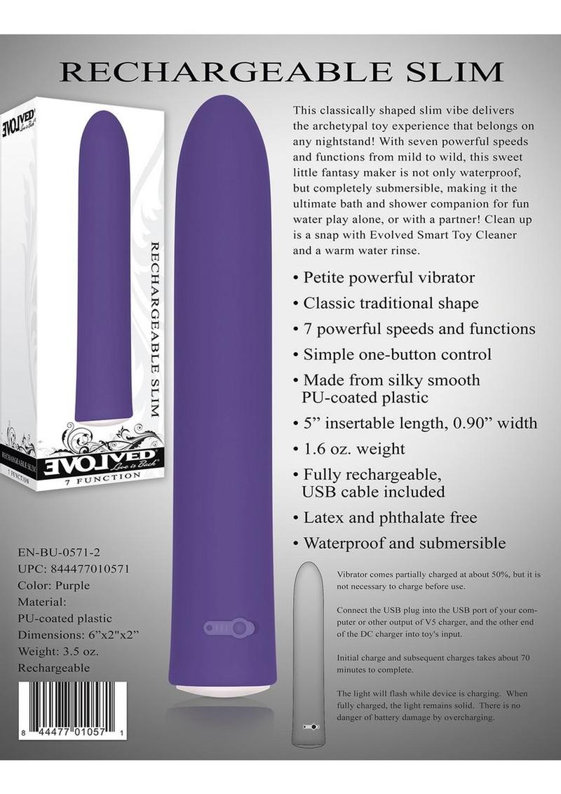 Vibrador delgado recargable con 7 funciones