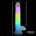 Lollicock Glow In The Dark Rainbow Silicone Dildo