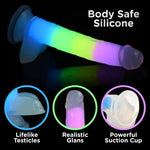 Lollicock Glow In The Dark Rainbow Silicone Dildo