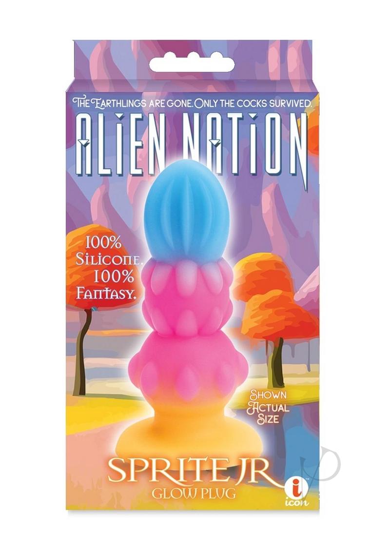 Alien Nation Sprite Jr. Silicone Anal Plug - Blue/Pink/Yellow