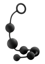 Anal Adventure Platinum Silicone Large Anal Beads - Black - Large