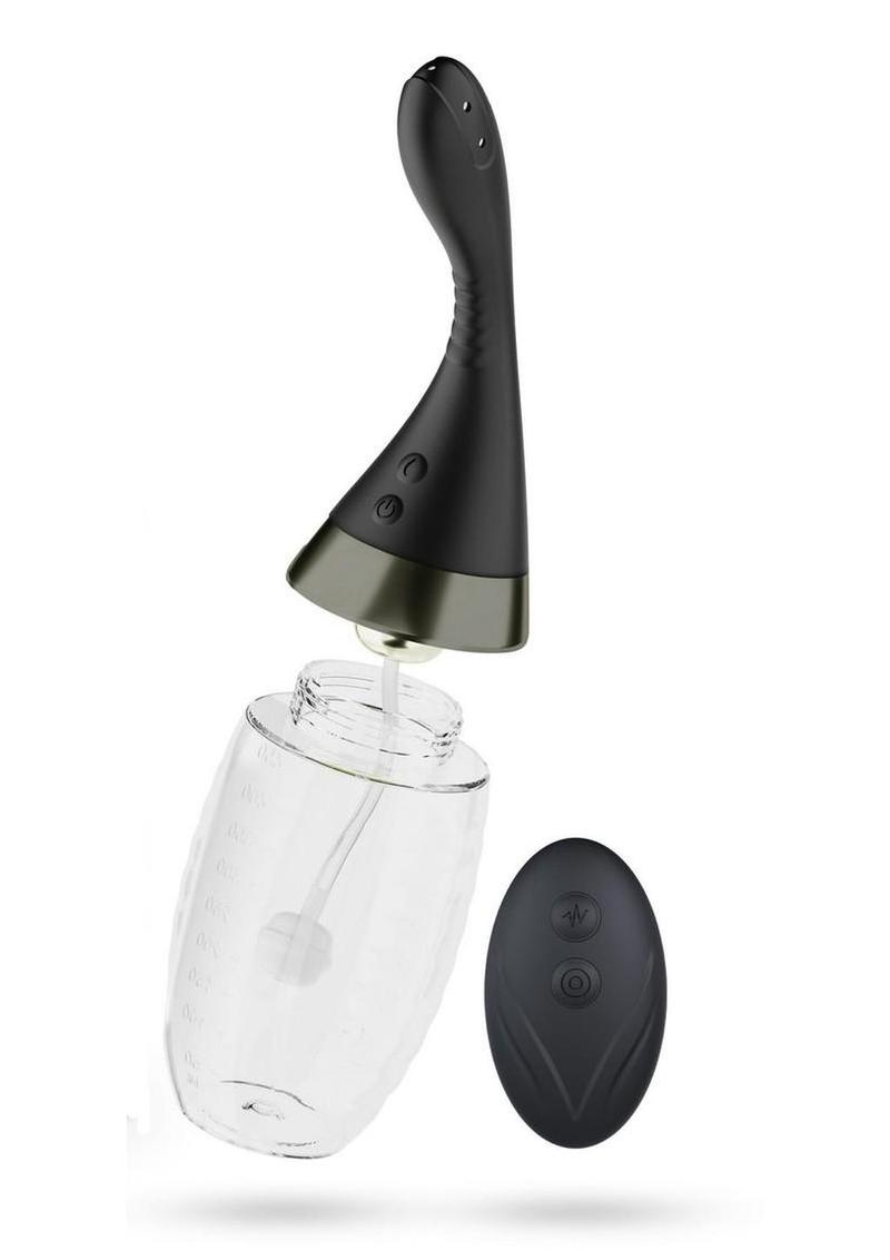 Ducha anal de silicona recargable Platinum Aqua Jet con control remoto Anal Adventures