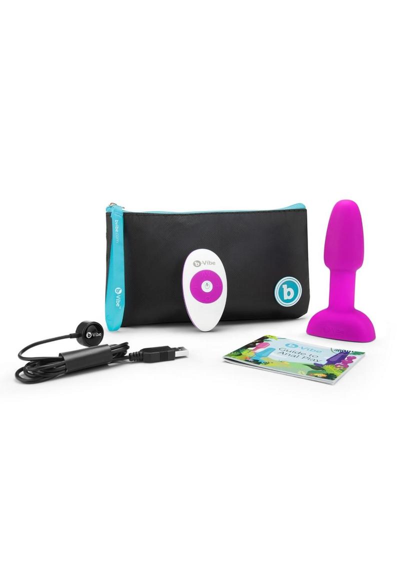 Tapón anal de silicona recargable B-Vibe Rimming Petite con control remoto