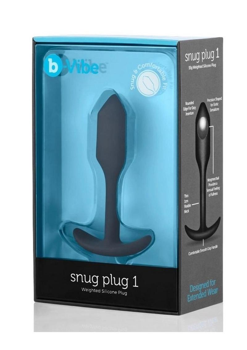 B-Vibe Snug Plug 1 Silicone Weighted Butt Plug - Black