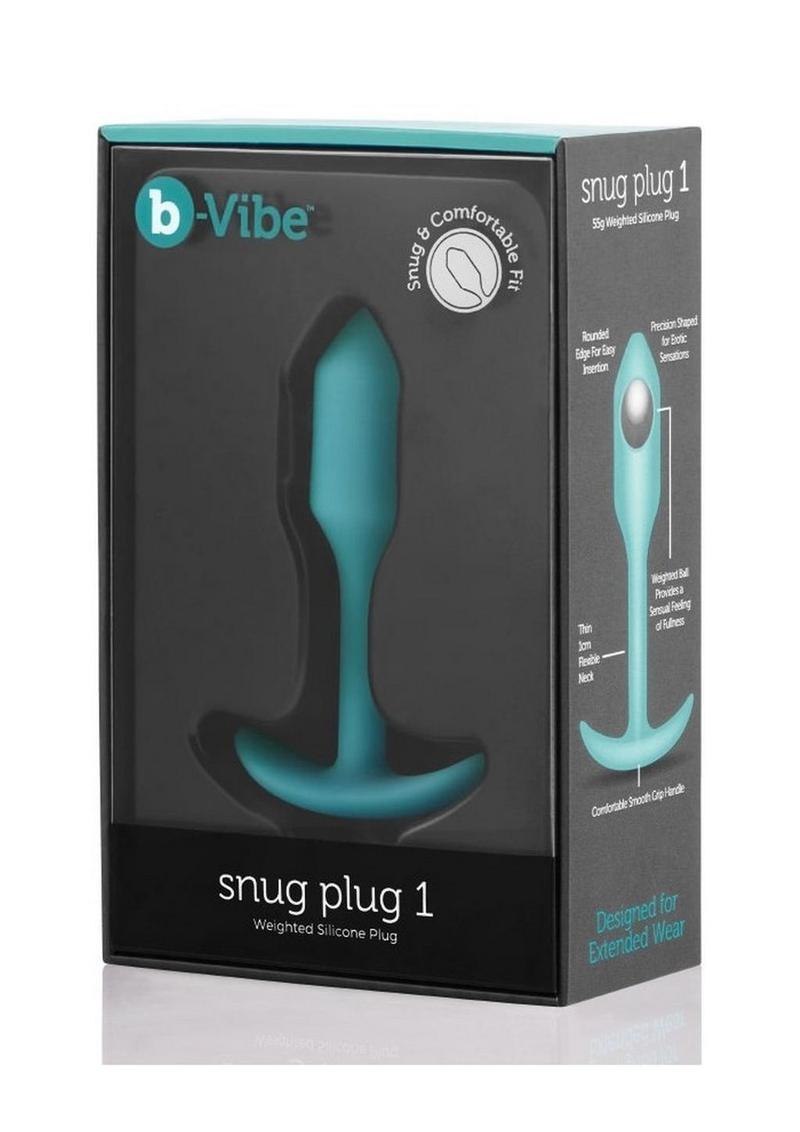 B-Vibe Snug Plug 1 Silicone Weighted Butt Plug - Green/Mint Green