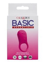 Basic Essentials Rechargeable Ridge Rider Silicone Cock Ring - Pink