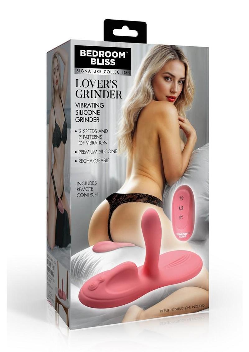 Bedroom Bliss Lover's Grinder Rechargeable Silicone Grinder with Remote Control - Pink