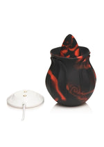 Vibrador de clítoris recargable de silicona Bloomgasm Black Kiss Rimming Rose