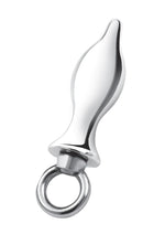 Tapón anal cónico de metal Blue Line con herrajes tipo aro de 2,5 pulgadas, acero inoxidable