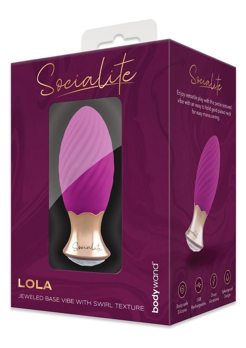 Bodywand Socialite Lola Rechargeable Silicone Vibrator - Gold/Purple