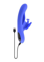 Vibrador de estimulación dual de silicona recargable Butterfly Dreams