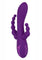 California Dreaming Long Beach Bootylicious Rechargeable Silicone Dual Penetrating Rabbit Vibrator - Purple