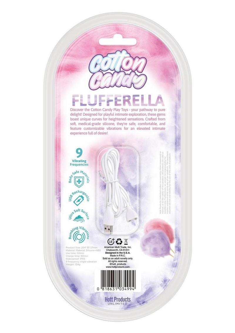 Vibrador de silicona recargable Flufferella de algodón de azúcar