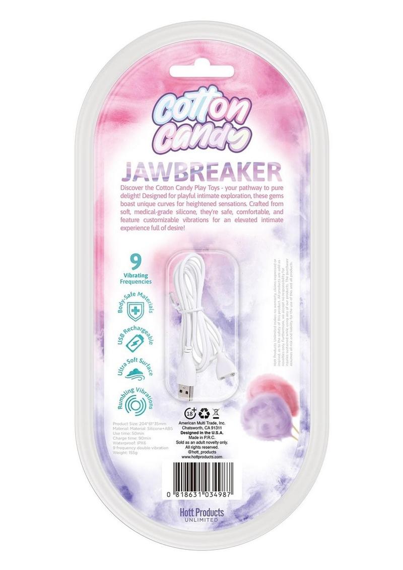 Vibrador de silicona recargable Cotton Candy Jawbreaker con estimulador del clítoris