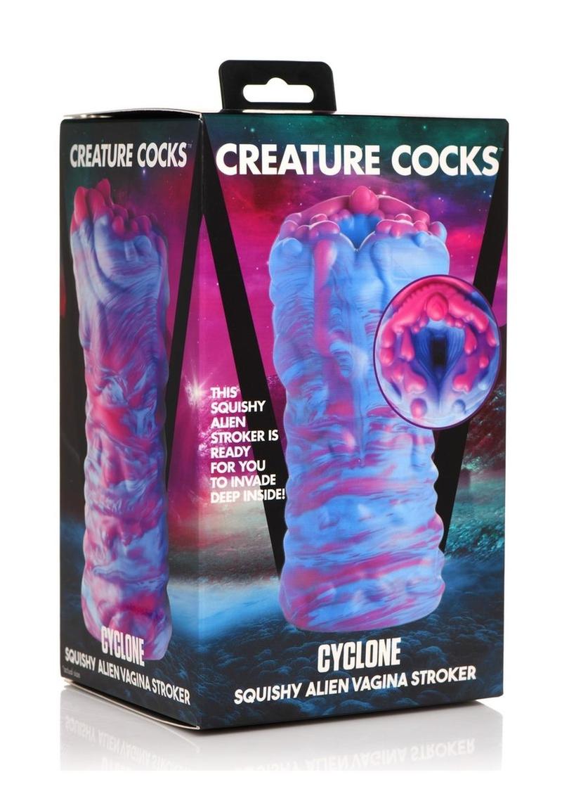 Creature Cocks Cyclone Silicone Squishy Alien Vagina Stroker - Blue/Pink