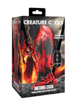 Creature Cocks Inferno Cock Vibrating Silicone Dildo - Black/Red
