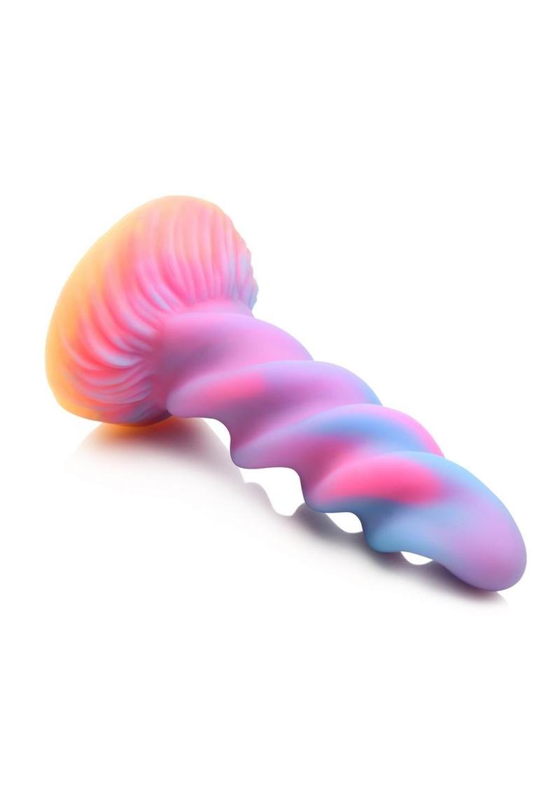 Consolador de silicona con forma de unicornio que brilla en la oscuridad Moon Rider de Creature Cocks