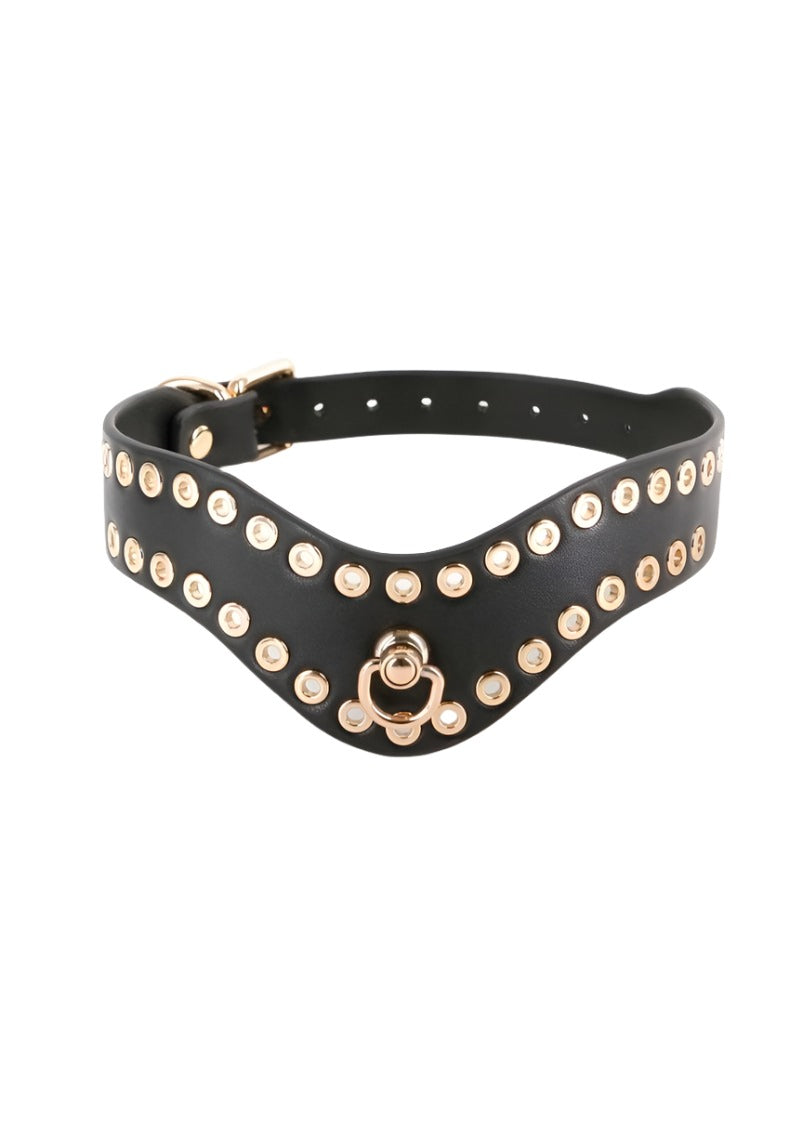 Fetish and Fashion Kali Collar - Black/Gold