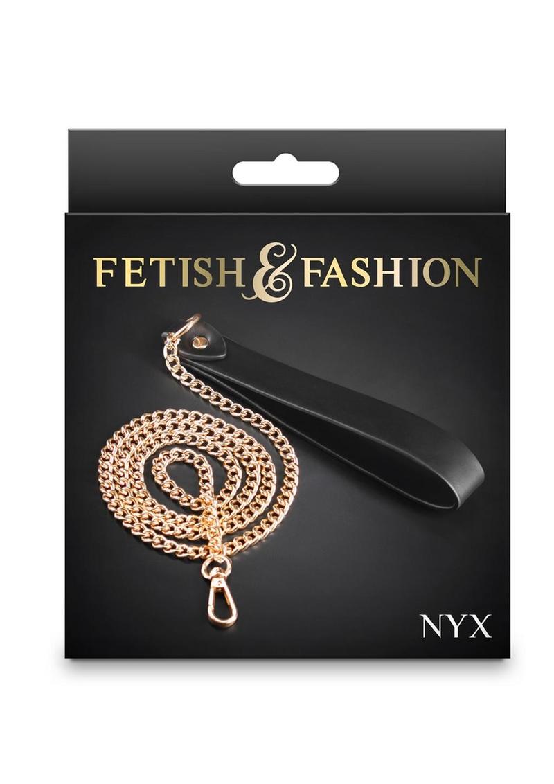 Fetish and Fashion Nyx Leash - Black/Gold