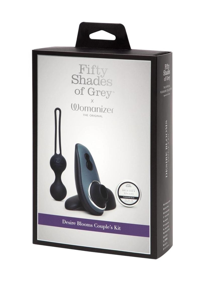 Fifty Shades Of Grey X Womanizer Desire Blooms Rechargeable Silicone Kit - Black