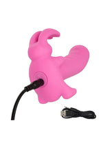 Vibrador recargable Bunny Dreams de silicona con estimulador de clítoris