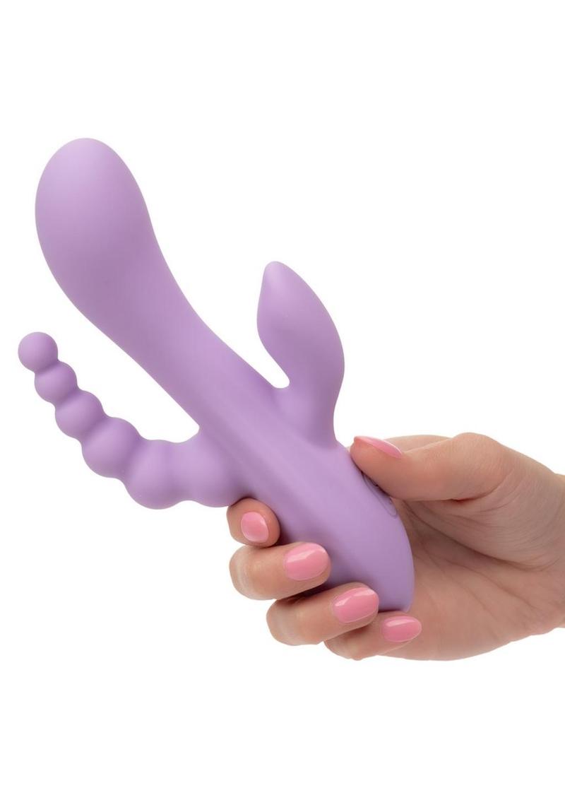 Flex Bend and Hold Triple Rumbler Rechargeable Silicone Vibrator