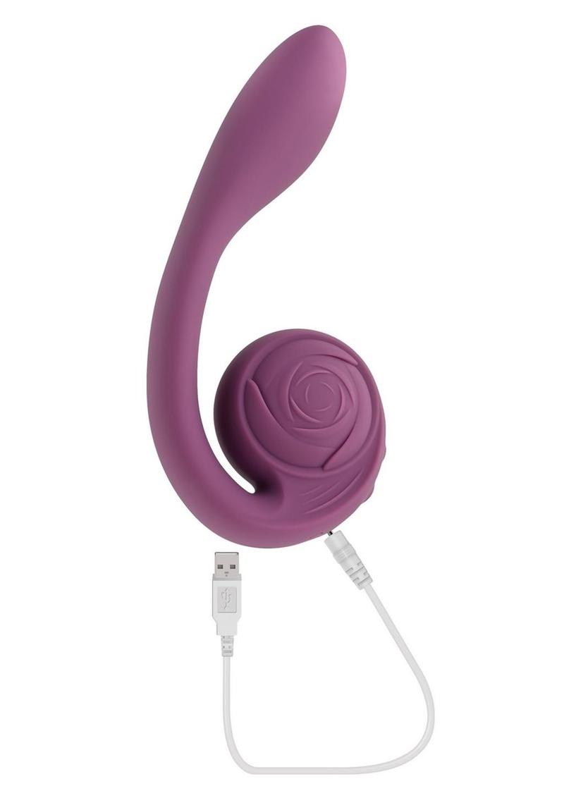 Consolador vibrador de silicona recargable con posición de género X