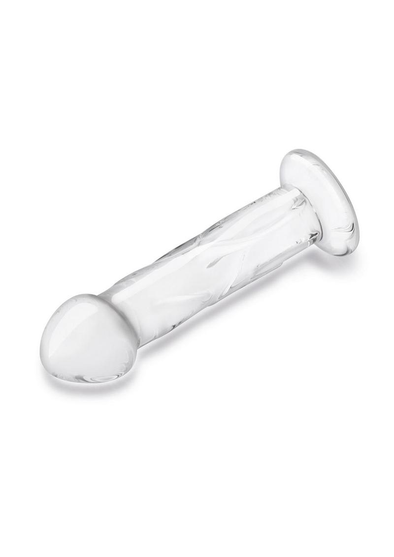 Glas Dildo Glass with Veins and Flat Base