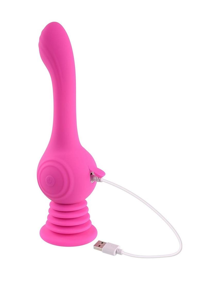 Vibrador de silicona recargable Gyro Vibe con ventosa