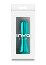 Inya Shimmer Rechargeable Steel Vibrator - Metal/Teal