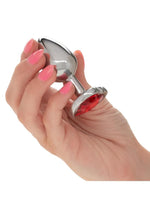 Tapón anal de aluminio con forma de corazón de rubí y joya