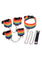 Kinky Pride Rainbow Bondage Set - Wrist/Ankle Cuffs and Collar with Leash