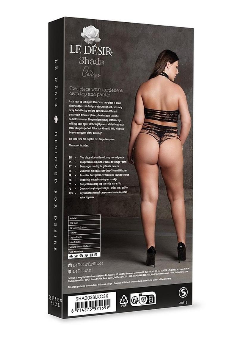 Traje de baño de dos piezas Le Desir Shade Carpo XLVI con cuello alto, top corto y braguita