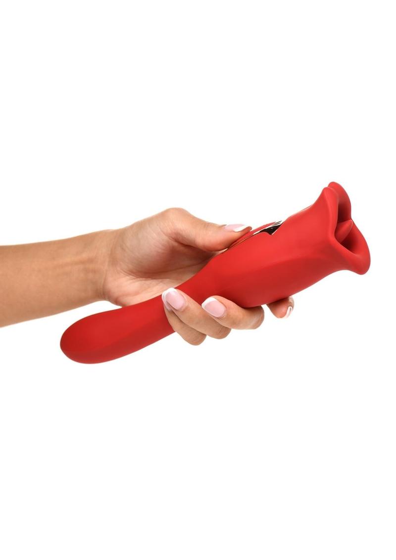 Vibrador recargable de silicona con dos extremos para besar Lickgasm Kiss and Tell Pro