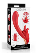Lickgasm Lusty Licker Licking Rechargeable Silicone Vibrator - Red