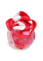 Estimulador de clítoris recargable de silicona con vibración y besos Lickgasm Sweet Kiss - Remolino rojo/blanco