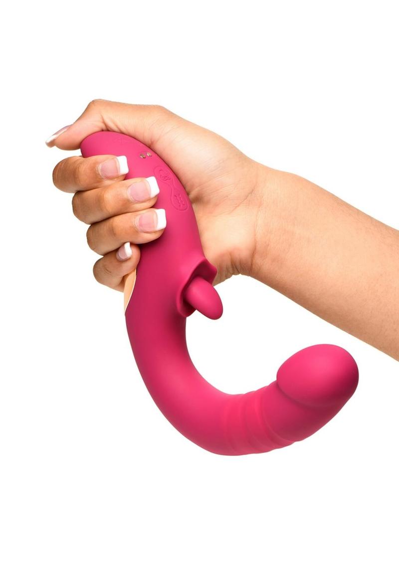 Vibrador recargable de silicona para lamer y empujar Lickgasm Tease and Please