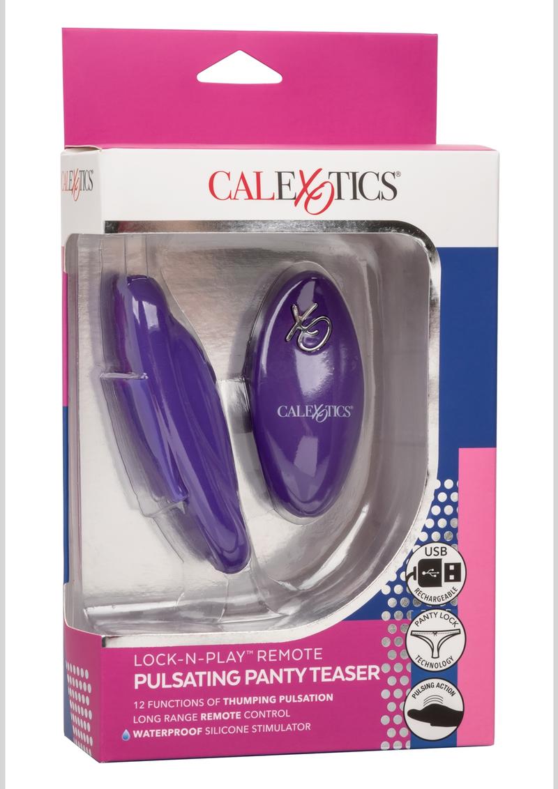 Calexotics Lock-N-Play Silicone Rechargeable Panty Vibe - Purple