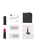 Vibrador tipo bala con forma de lápiz labial de silicona recargable Lovense Exomoon