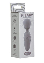 M'lady Rechargeable Silicone Tiny Vibrating Wand - Grey