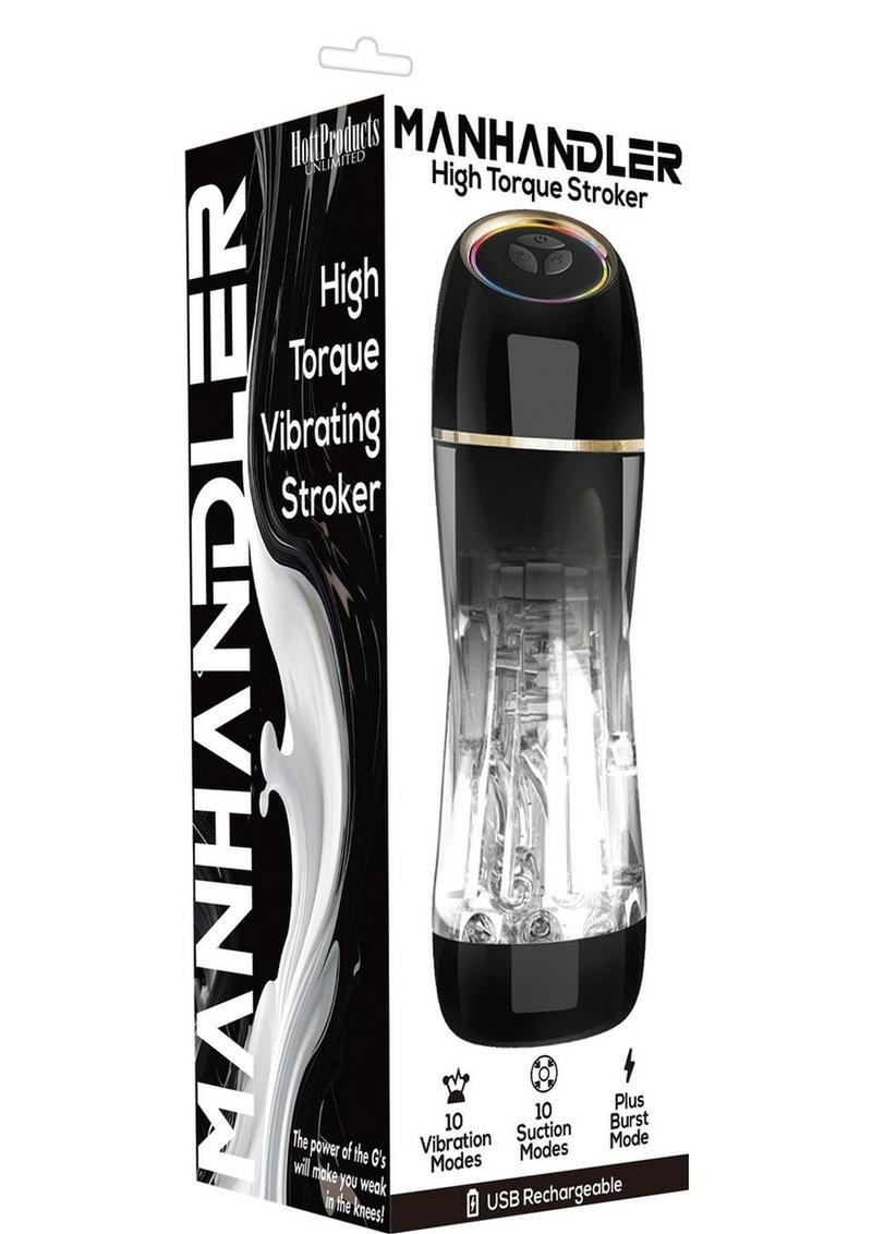 Manhandler Hi Torque Rechargeable Multi-Speed Stroker - Black/Clear