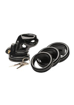 Jaula de castidad de doble aro con tope rígido Master Series