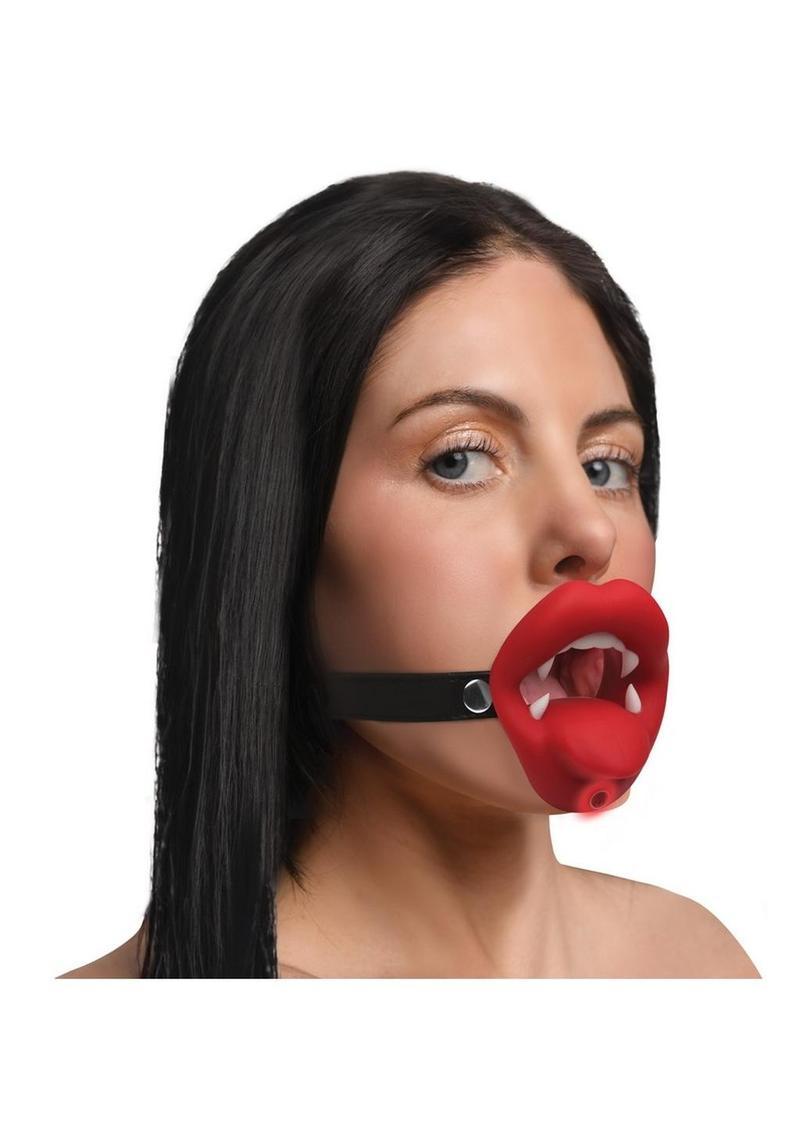 Master Series Vampire Vibrating Rechargeable Silicone Mouth Gag