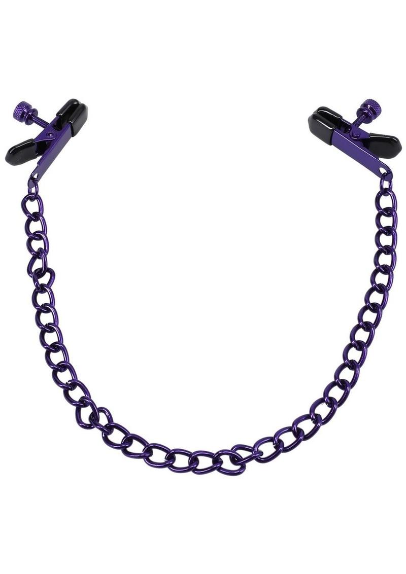 Merci Chained Up Nipple Clamps - Purple