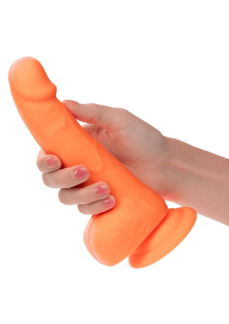 Dildo de silicona con forma de tachuelas de neón