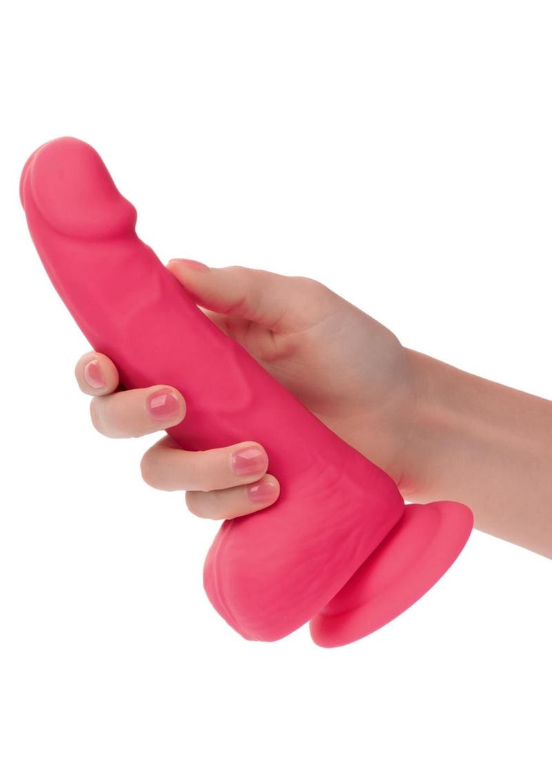 Dildo de silicona con forma de tachuelas de neón