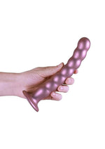 ¡Dildo de silicona con cuentas para el punto G de Ouch!, 20 cm, metalizado