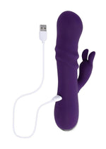 Vibrador de conejo de silicona recargable Playboy Bunny Punch con cabezal giratorio para el punto G