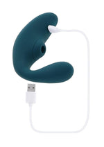 Vibrador doble de silicona recargable con estimulación del clítoris Playboy Charmer